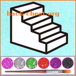 Glitter stairs coloring and drawing for Kids icon