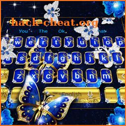 Glossy Blue Butterfly Keyboard Theme icon