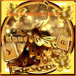 Glossy Golden Glitter Keyboard - Butterfly Theme icon
