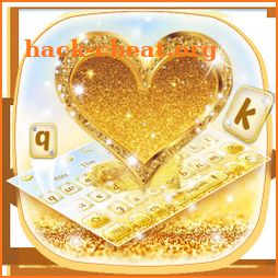 Glossy Golden Love Heart Keyboard Theme icon