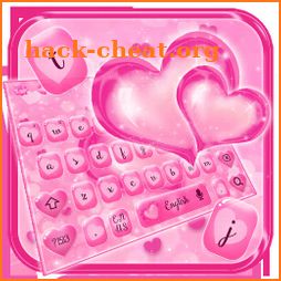 Glossy Pink Love Heart Keyboard Theme icon