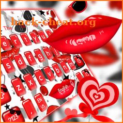 Glossy Red Lips Keyboard Theme icon