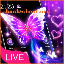 Glow 3D Neon Butterfly Theme icon