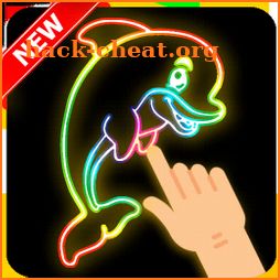 Glow coloring Cartoon pages for kids icon
