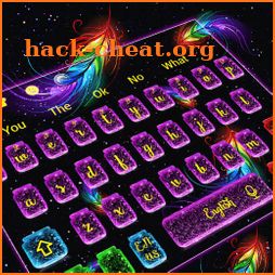 Glowing Neon Feather Keyboard Theme icon