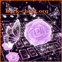 Glowing Purple Rose Butterfly Keyboard Theme icon