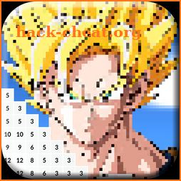 Goku Pixel Color by Number: Goku Saiyan Pixel Art icon