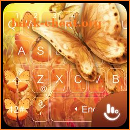 Gold Autumn Butterfly Keyboard Theme icon
