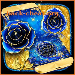 Gold Blue Rose Beautiful Keyboard Theme icon