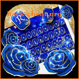Gold Blue Rose Keyboard icon