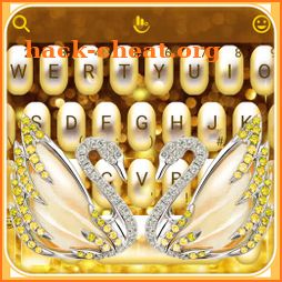 Gold Diamond Lovers Swan Keyboard Theme icon