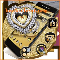 Gold Diamond Shiny Heart Theme icon