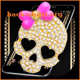 Gold Diamond Skull Pink Bowknot Theme icon
