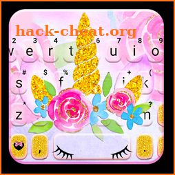 Gold Floral Unicorn Keyboard Theme icon