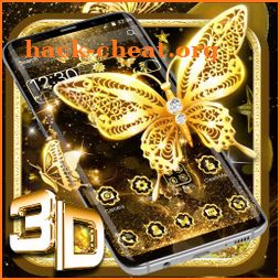 Gold Glitter Butterfly Gravity Theme icon