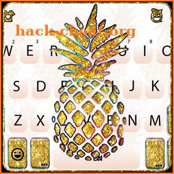 Gold Glitter Pineapple Keyboard Theme icon