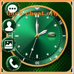 Gold Green Luxury Clock APUS launcher Theme icon