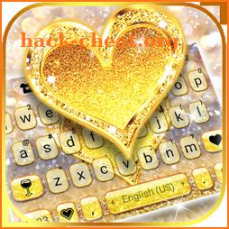 Gold Luxury Heart Keyboard Background icon