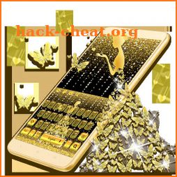 Golden Butterfly Glitter Girl Keyboard icon