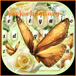 Golden Butterfly Rose Keyboard icon