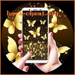 Golden Glitter Butterfly Keyboard Theme icon