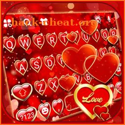 Golden Love Hearts Keyboard Background icon