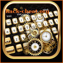 Golden luxury clock keyboard icon