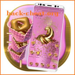 Golden Pink Ice Cream Launcher Theme icon