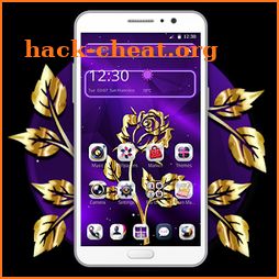 Golden Purple Flower Theme Launcher icon