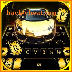 Golden Race Car Keyboard Background icon
