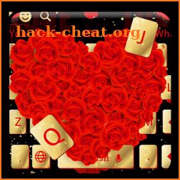 Golden Red Love Rose Keyboard icon