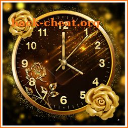Golden Rose Clock Live Wallpaper icon