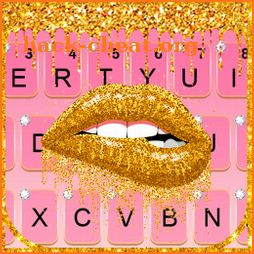 Golden Sexy Lips Keyboard Theme icon