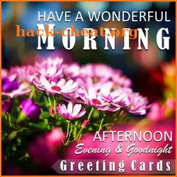 Good Morning Afternoon Evening Night Greeting Card icon
