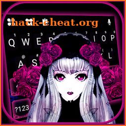 Gothic Creepy Girl Keyboard Background icon