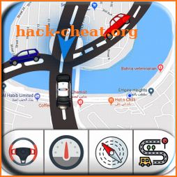 GPS Speed Tracker land area calculator Route find icon