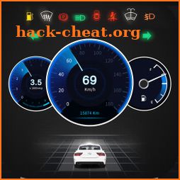 GPS Speedometer OBD2 Car dashboard: Speed limit icon