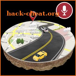 GPS Voice Navigation Find nearby place speedometer icon