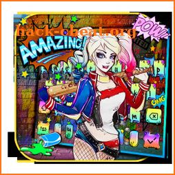 Graffiti Joker Girl Keyboard Theme icon