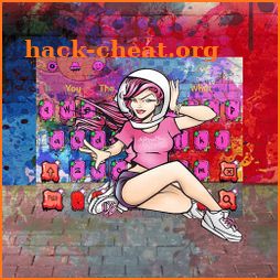 Graffiti Modern Girl Keyboard Theme icon