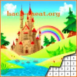 Great Castle Pixel Art Color By Number icon