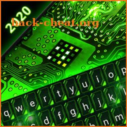 Green Light Cyber Circuit Wallpaper and Keyboard icon