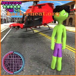 Green Monster Stickman Rope Hero Crime Simulator icon