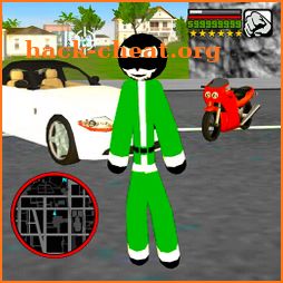 Green Santa Stickman Rope Hero Crime Simulator icon