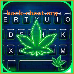 Green Weed Neon Keyboard Background icon