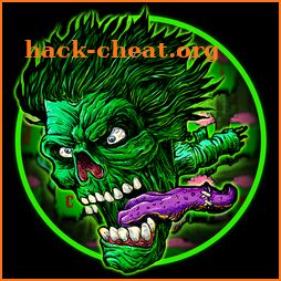 Green Zombie Skull Graffiti Keyboard  Theme icon