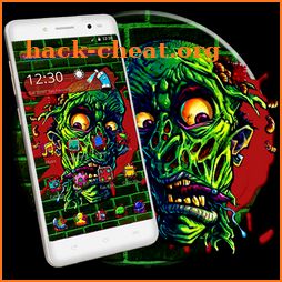 Green Zombie Skull Monster Graffiti Theme icon