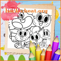 Gumball and Darwin Coloring Game icon