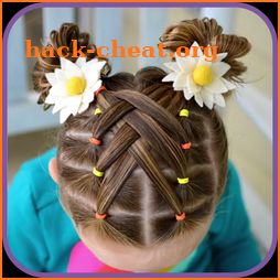 Hairstyles for children step by step on short hair icon