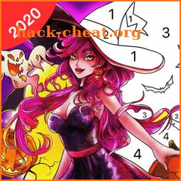 Halloween Coloring Games- Paint by Numbers Offline icon